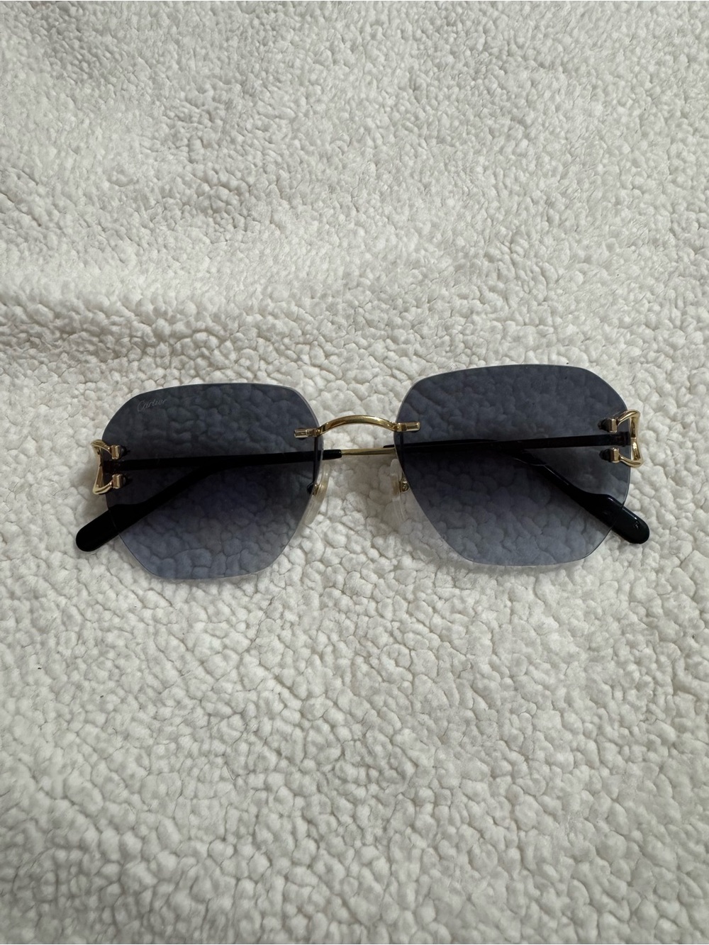 Cartier big c Rimless Geometric Sunglasses in Dark blue